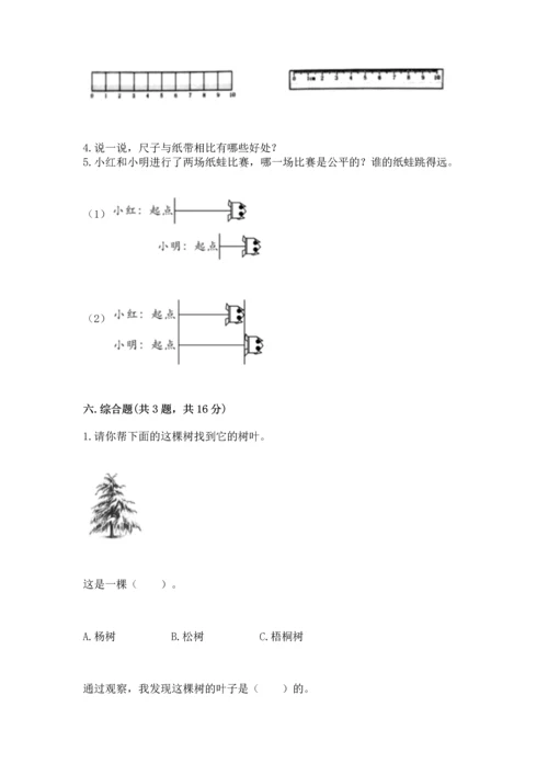 教科版一年级上册科学期末测试卷及答案（精品）.docx