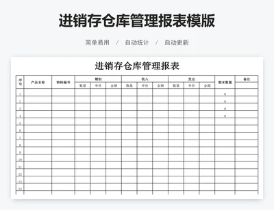进销存仓库管理报表模版