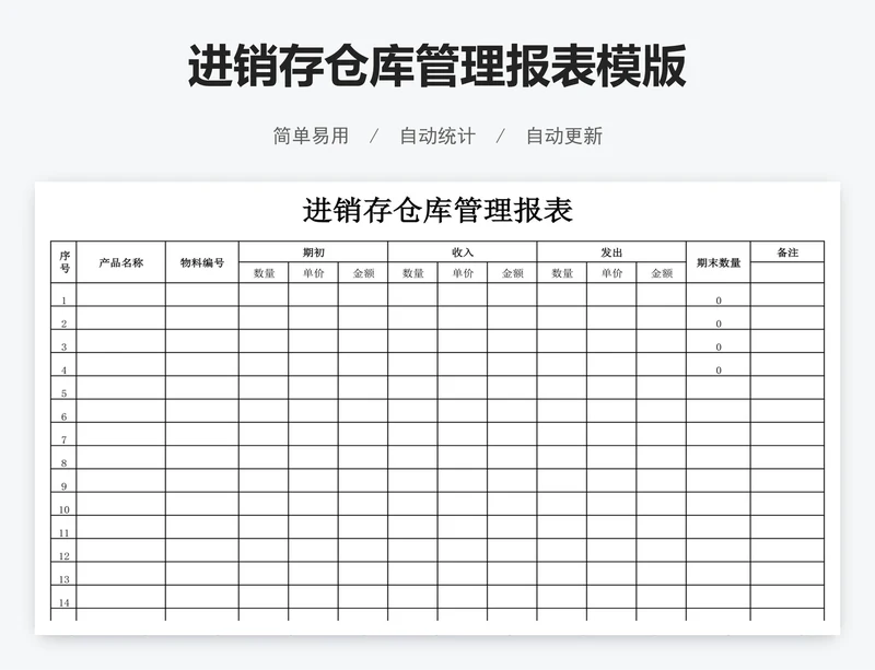 进销存仓库管理报表模版