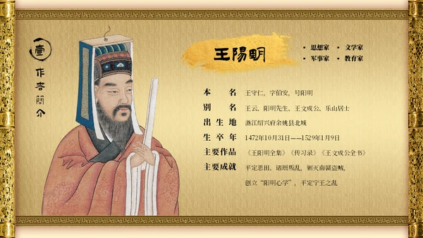 知行合一《传习录》王阳明心学通用PPT模板