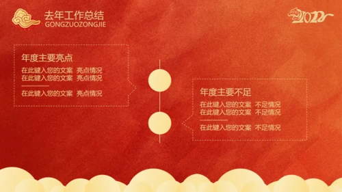 剪纸风虎年春节新年工作计划通用PPT模板