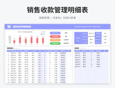 销售收款管理明细表