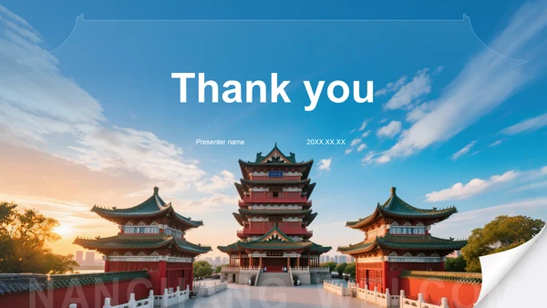 蓝色摄影风南昌红色旅游景点推荐PPT模板