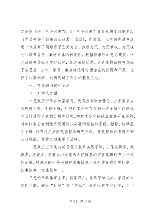 政府党组民主生活会材料 (4).docx