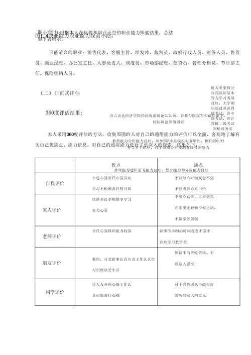 全国大学生职业生涯规划大赛作品