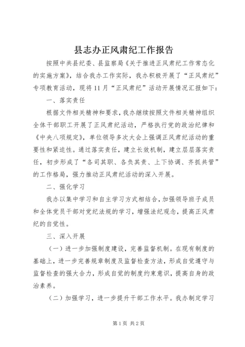 县志办正风肃纪工作报告.docx