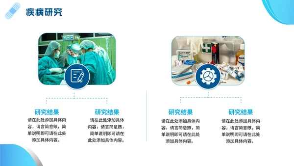 蓝色渐变简约实景医学研究学术报告PPT模板