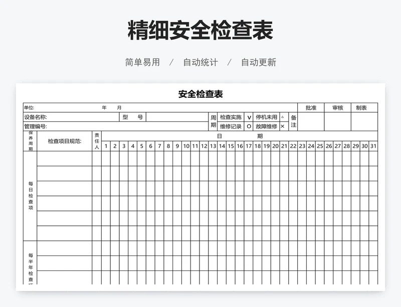 精细安全检查表