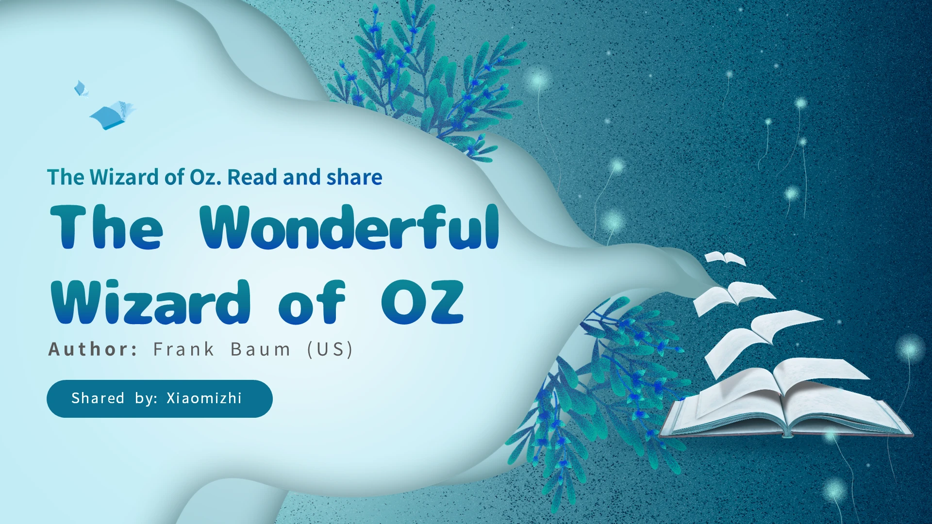 绿色清新剪纸风读书分享好书推介绿野仙踪读书分享英文版课件绿野仙踪英文介绍