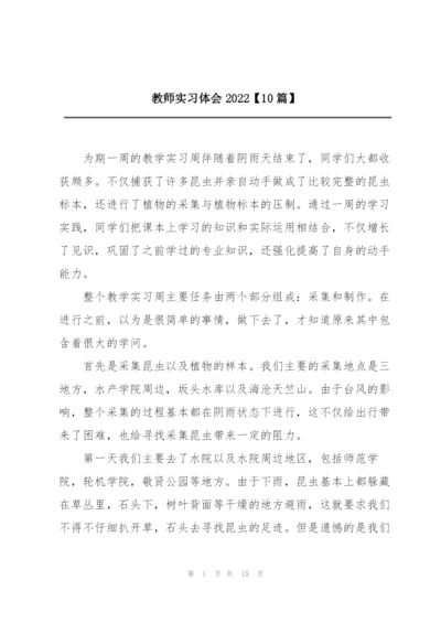 教师实习体会2022【10篇】.docx