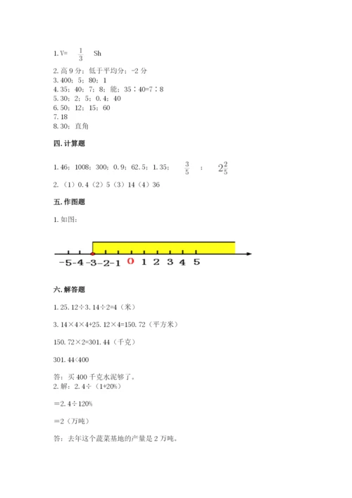 北京版小学六年级下册数学期末综合素养测试卷附参考答案（轻巧夺冠）.docx