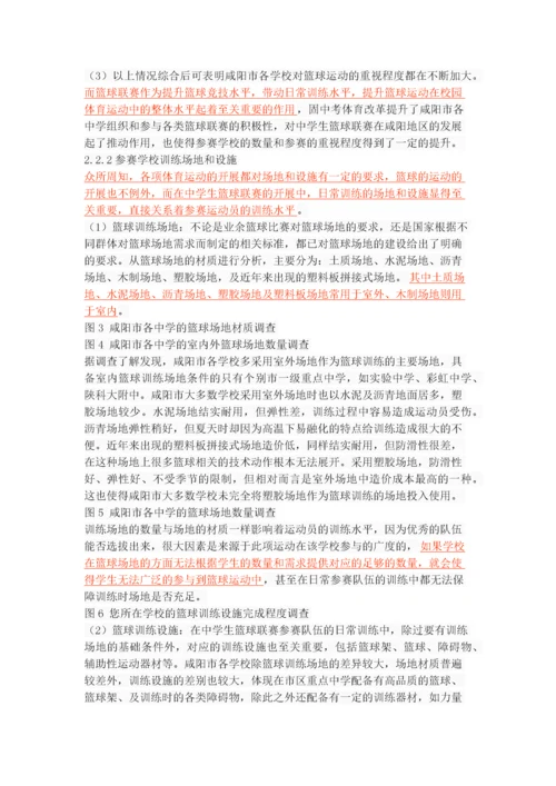 咸阳市中学生篮球联赛的开展现状与对策研究.docx