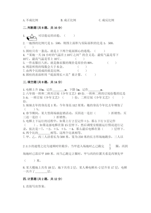 六年级下册数学期末测试卷【达标题】.docx