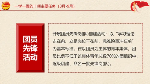 中国共青团一学一做学习解读ppt模板