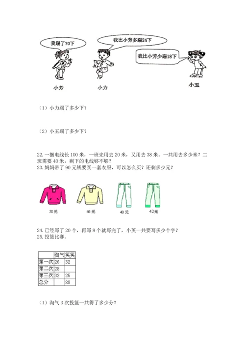 二年级上册数学应用题100道及参考答案【综合卷】.docx