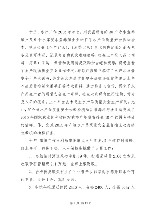 水利局上半年工作总结与下半年计划.docx