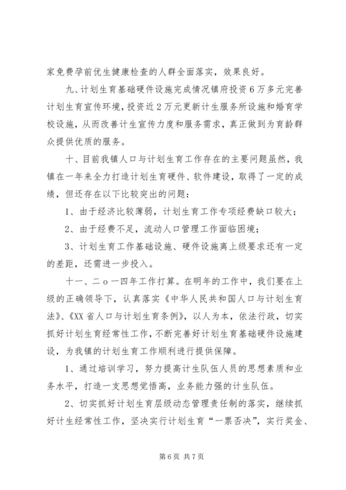 乡镇计生办计划生育工作总结.docx
