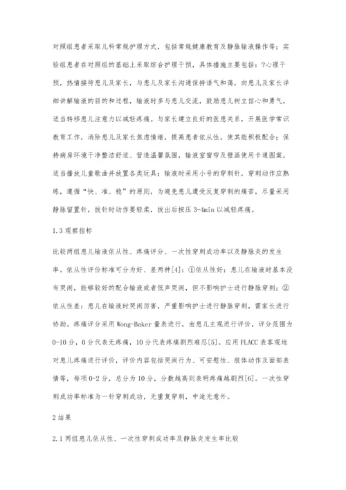 小儿静脉输液中综合护理干预的分析.docx