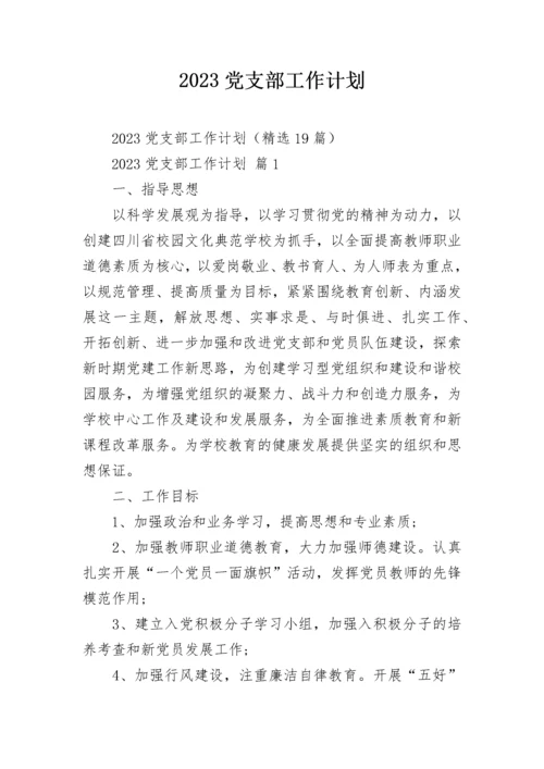 2023党支部工作计划.docx