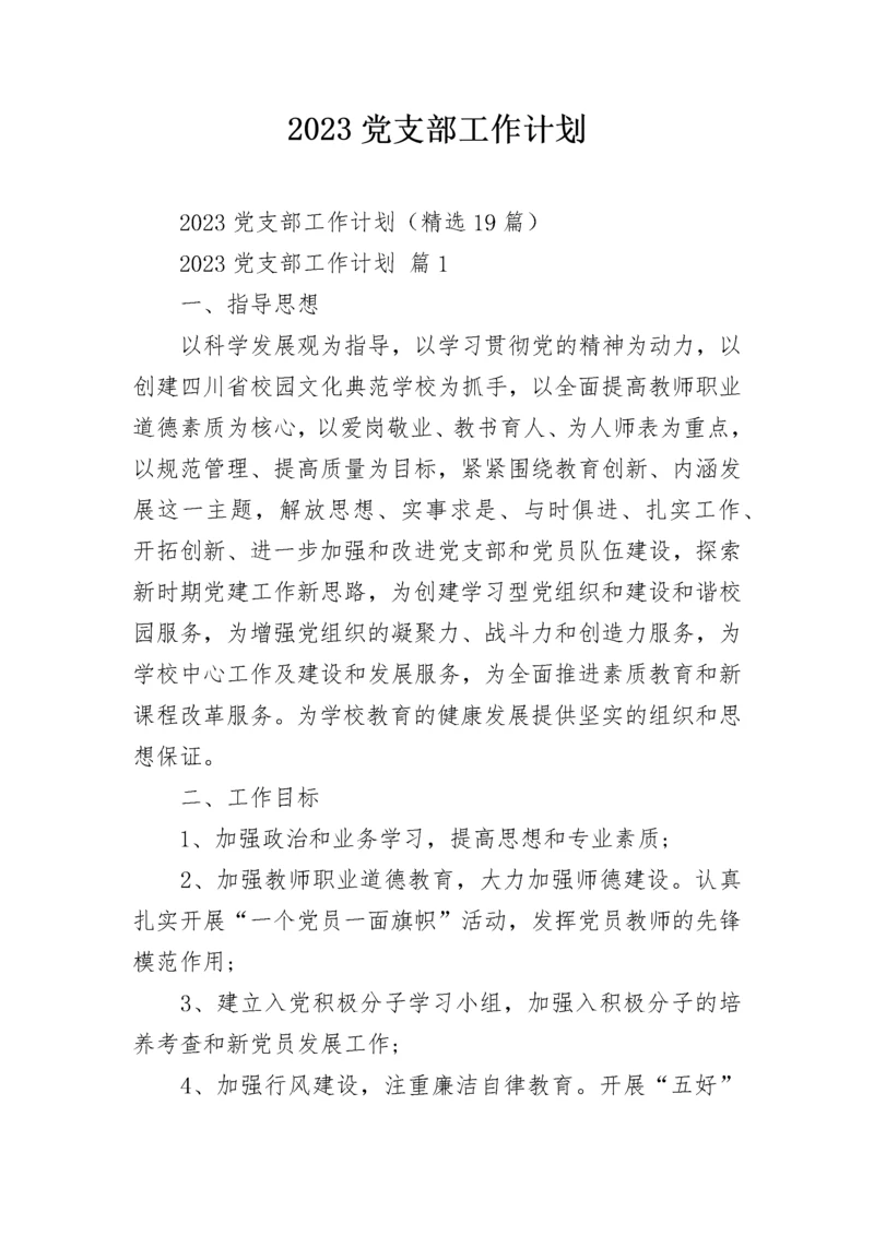 2023党支部工作计划.docx