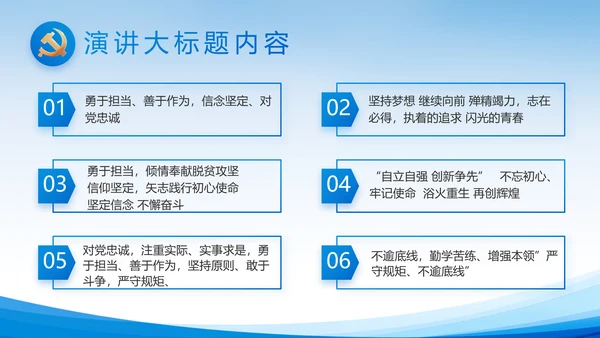 蓝色党建党支部述职报告动态PPT