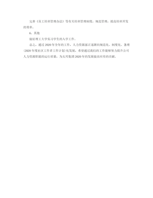 精编之年人力资源工作计划范文.docx