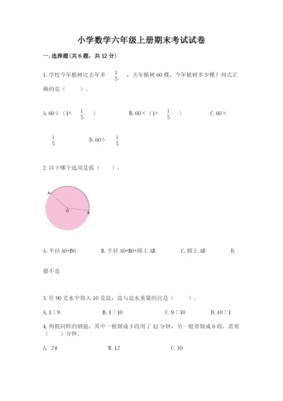 小学数学六年级上册期末考试试卷精品（易错题）.docx