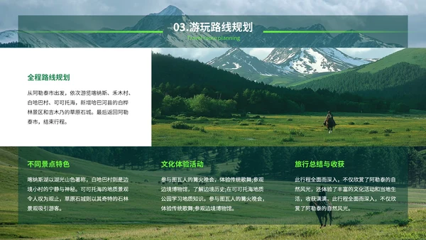 绿色创意风我的阿勒泰旅游PPT模板