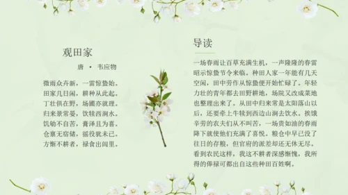 惊蛰淡绿色二十四节气实践教学课件通用PPT模板