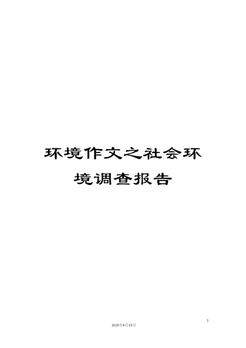 环境作文之社会环境调查报告.docx