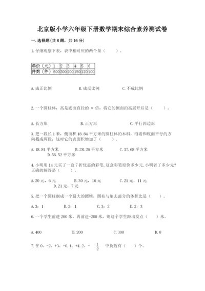 北京版小学六年级下册数学期末综合素养测试卷精品【典优】.docx