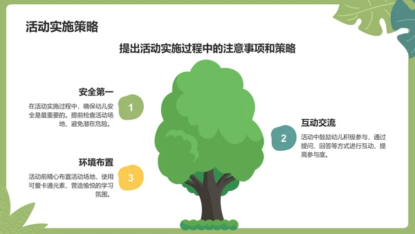 绿色卡通风可爱卡通幼儿园教学活动PPT模板