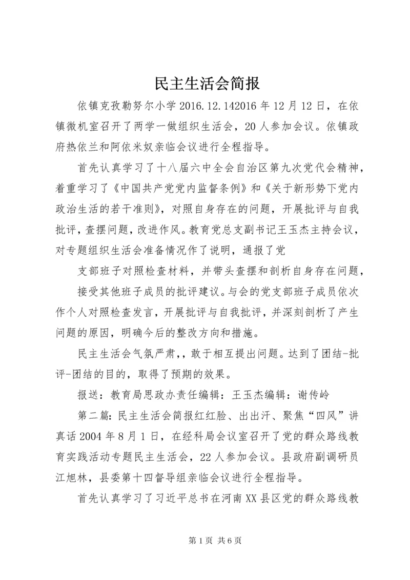 民主生活会简报 (2).docx