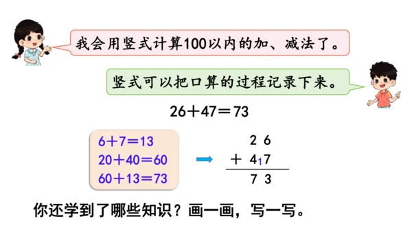第五单元  100以内的笔算加、减法 整理和复习（课件）(共12张PPT)2024-2025学年人教