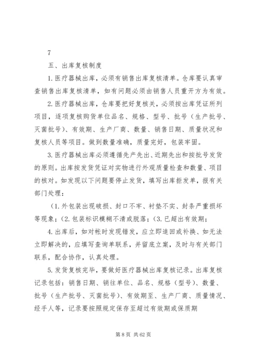 产品质量管理制度文件目录.docx