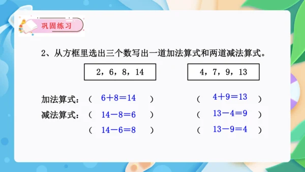 第二单元：20以内的退位减法单元复习课件(共27张PPT)人教版一年级数学下册