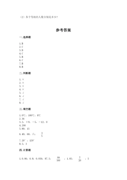 沪教版小学数学六年级下册期末检测试题附参考答案【达标题】.docx