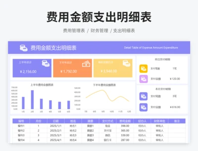 费用金额支出明细表