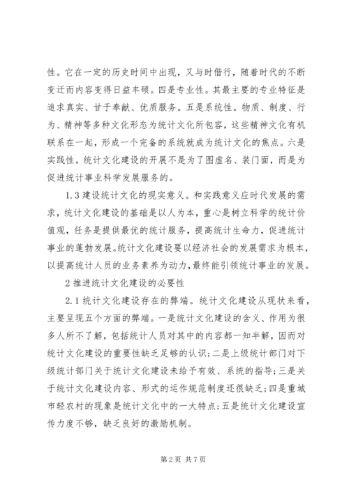 关于统计文化建设思考.docx