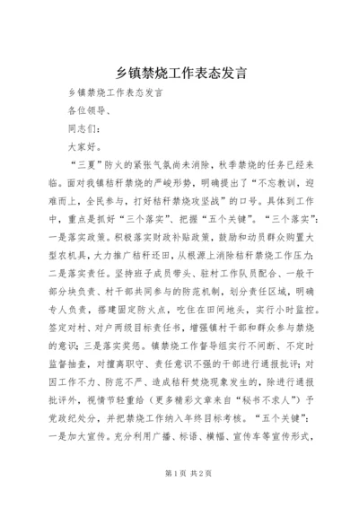 乡镇禁烧工作表态讲话.docx