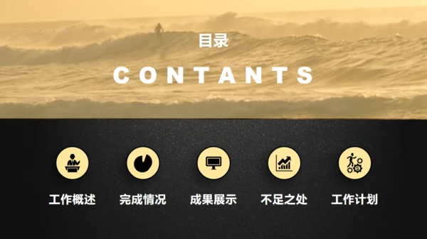 黑色质感动态实用商务工作汇报通用PPT模板