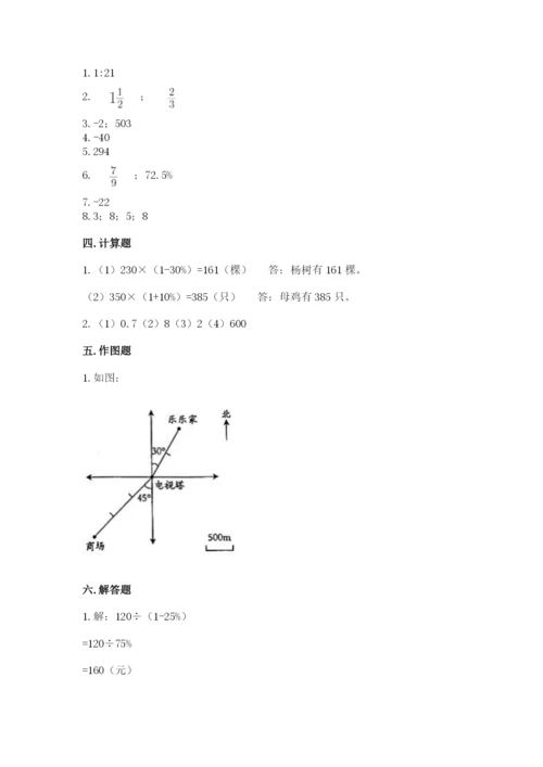 临夏县六年级下册数学期末测试卷精品加答案.docx