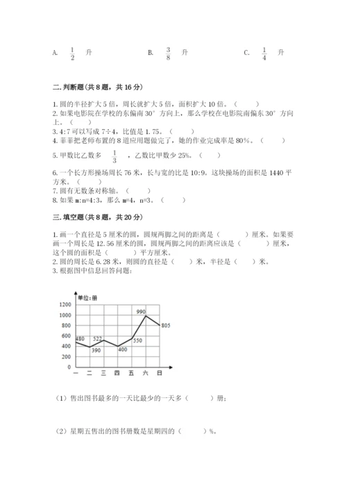 人教版六年级上册数学期末测试卷含答案下载.docx