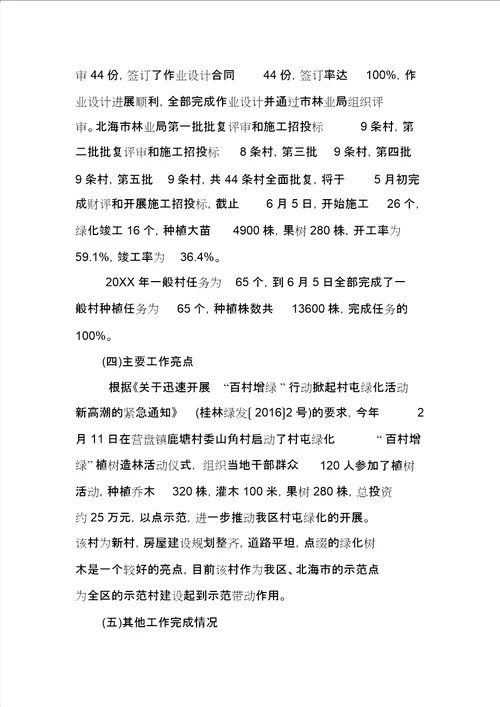 乡村绿化工作总结
