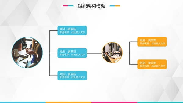 简约彩色企业组织架构图合集通用PPT模板