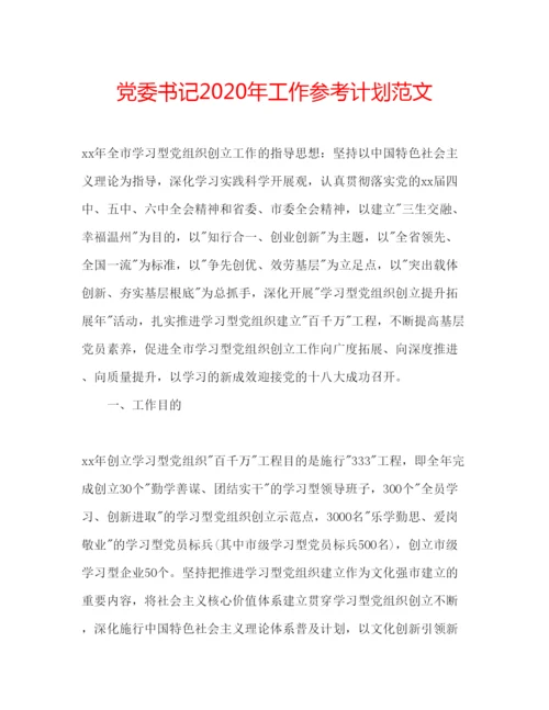 精编党委书记年工作参考计划范文.docx