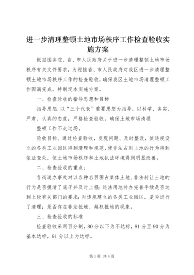 进一步清理整顿土地市场秩序工作检查验收实施方案 (3).docx