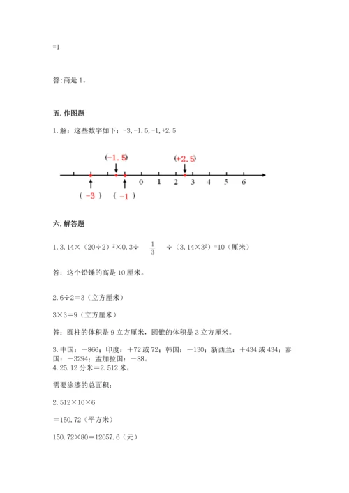 小学数学毕业测试卷精品【预热题】.docx