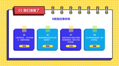 小清新插画风蓝黄色校园招聘巡讲会PPT