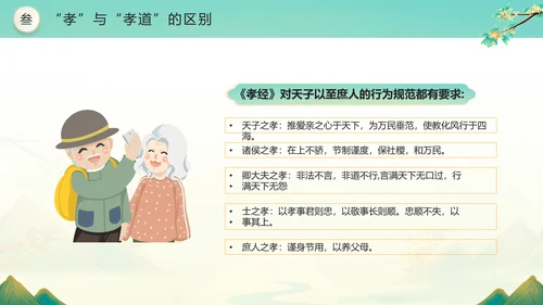 绿色水墨风二十四孝传承孝道文化PPT模板中国传统文化
